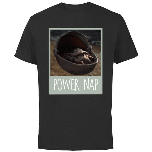 Star Wars The Mandalorian The Child Power Nap - Short Sleeve Cotton T-Shirt for Adults - Customized-Black