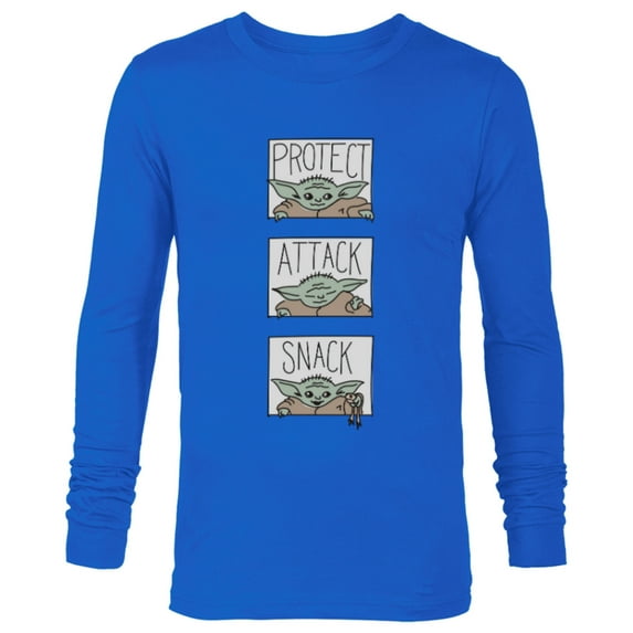 Star Wars The Mandalorian The Child Protect Attack Snack - Long Sleeve T-Shirt for Men - Customized-Navy