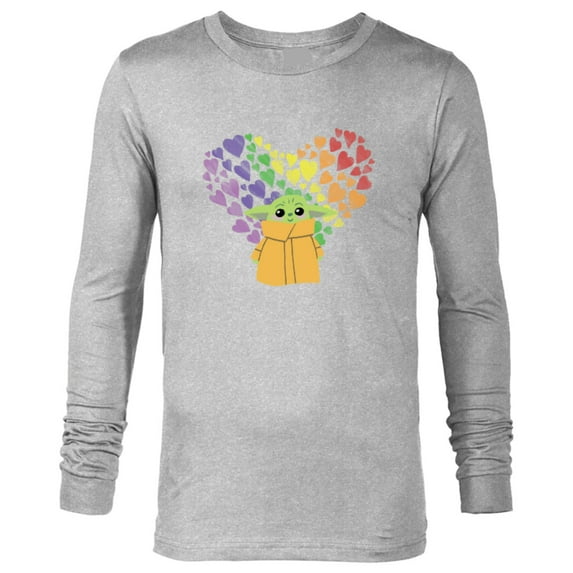 Star Wars The Mandalorian The Child Rainbow Hearts - Long Sleeve T-Shirt for Men - Customized-Athletic Heather