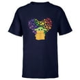 thumbnail image 1 of Star Wars The Mandalorian The Child Rainbow Hearts - Short Sleeve T-Shirt for Kids - Customized-Navy, 1 of 5