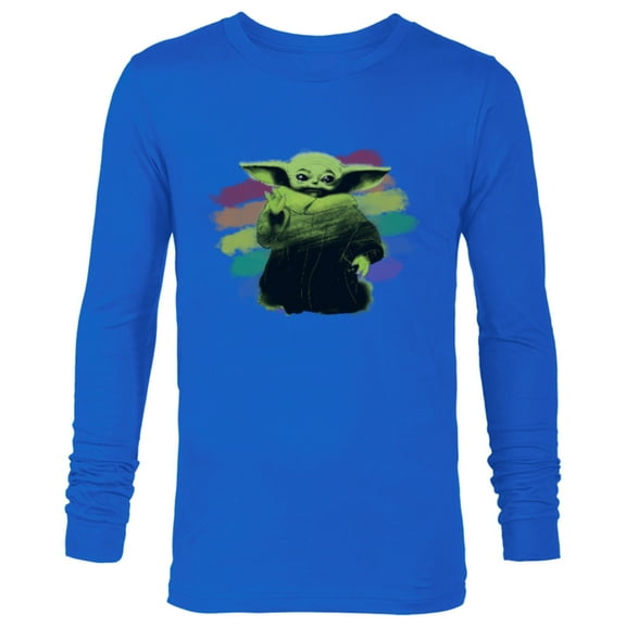 Star Wars The Mandalorian The Child Rainbow - Long Sleeve T-Shirt for Men - Customized-Navy