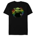 thumbnail image 1 of Star Wars The Mandalorian The Child Rainbow - Short Sleeve Blended T-Shirt for Adults - Customized-Black, 1 of 5