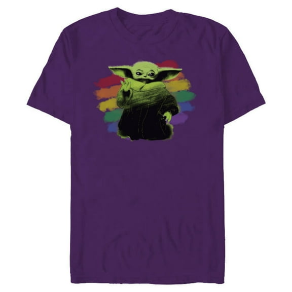 Star Wars The Mandalorian The Child Rainbow - Short Sleeve Blended T-Shirt for Adults - Customized-Purple