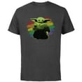 thumbnail image 1 of Star Wars The Mandalorian The Child Rainbow - Short Sleeve Cotton T-Shirt for Adults - Customized-Charcoal, 1 of 5