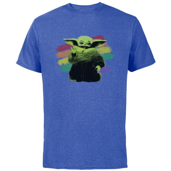Star Wars The Mandalorian The Child Rainbow - Short Sleeve Cotton T-Shirt for Adults - Customized-Royal Heather