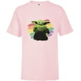 thumbnail image 1 of Star Wars The Mandalorian The Child Rainbow - Short Sleeve T-Shirt for Kids - Customized-Soft Pink, 1 of 5