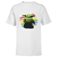 thumbnail image 1 of Star Wars The Mandalorian The Child Rainbow - Short Sleeve T-Shirt for Kids - Customized-White, 1 of 5