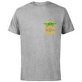 thumbnail image 1 of Star Wars The Mandalorian The Child Satchel - Short Sleeve Cotton T-Shirt for Adults - Customized-Athletic Heather, 1 of 5
