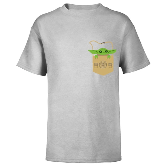 Star Wars The Mandalorian The Child Satchel - Short Sleeve T-Shirt for Kids - Customized-Athletic Heather