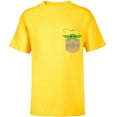 thumbnail image 1 of Star Wars The Mandalorian The Child Satchel - Short Sleeve T-Shirt for Kids - Customized-Yellow, 1 of 5