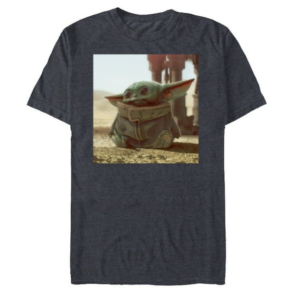 Star Wars The Mandalorian The Child Scene - Short Sleeve Blended T-Shirt for Adults - Customized-Navy Heather