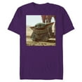thumbnail image 1 of Star Wars The Mandalorian The Child Scene - Short Sleeve Blended T-Shirt for Adults - Customized-Purple, 1 of 5