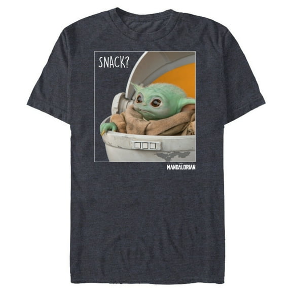 Star Wars The Mandalorian The Child Snack Time - Short Sleeve Blended T-Shirt for Adults - Customized-Navy Heather