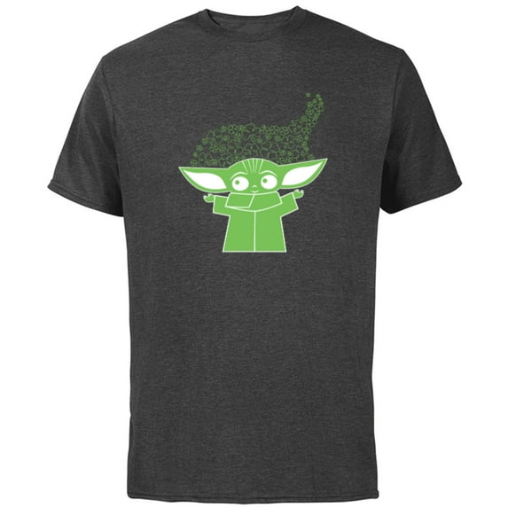 Star Wars The Mandalorian The Child St. Patrick's Day - Short Sleeve Cotton T-Shirt for Adults - Customized-Charcoal