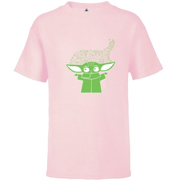 Star Wars The Mandalorian The Child St. Patrick's Day - Short Sleeve T-Shirt for Kids - Customized-Soft Pink
