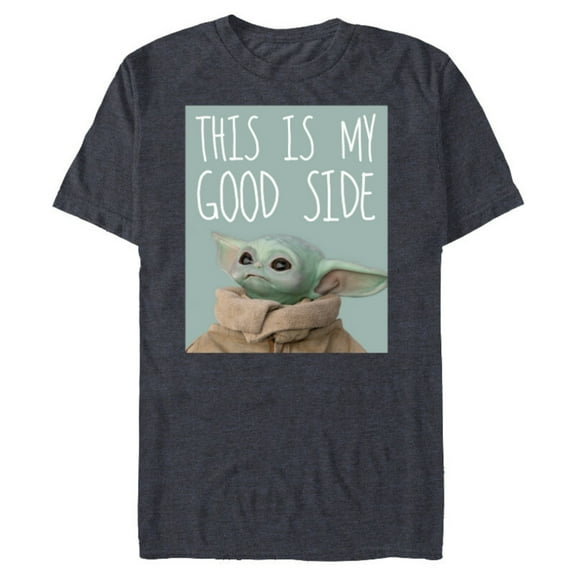 Star Wars The Mandalorian The Child This Is My Good Side - Short Sleeve Blended T-Shirt for Adults - Customized-Navy Heather