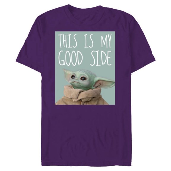Star Wars The Mandalorian The Child This Is My Good Side - Short Sleeve Blended T-Shirt for Adults - Customized-Purple