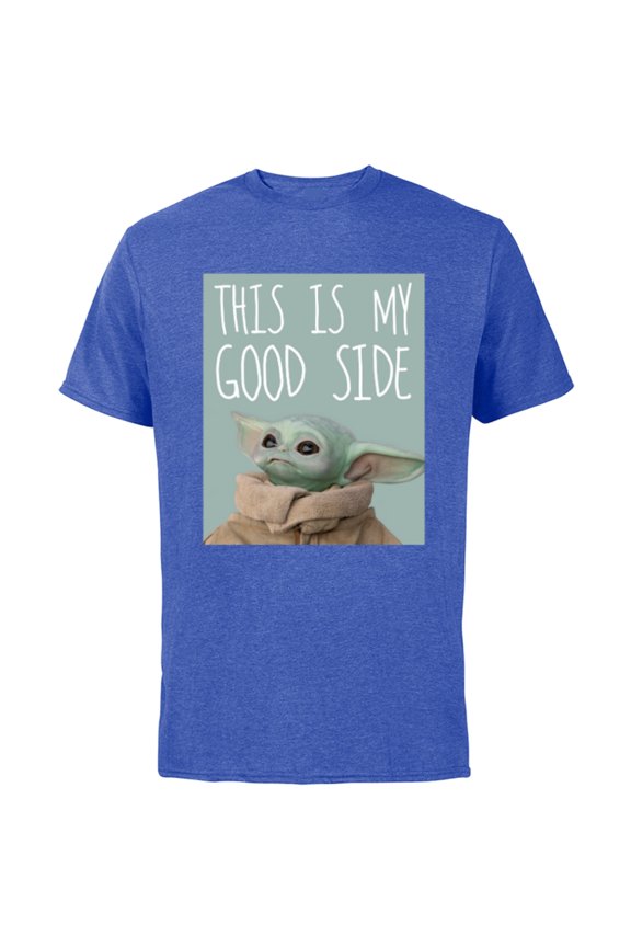 The Mandalorian The Child This Is My Good Side - Short Sleeve Cotton T-Shirt for Adults - Customized-Royal Heather
