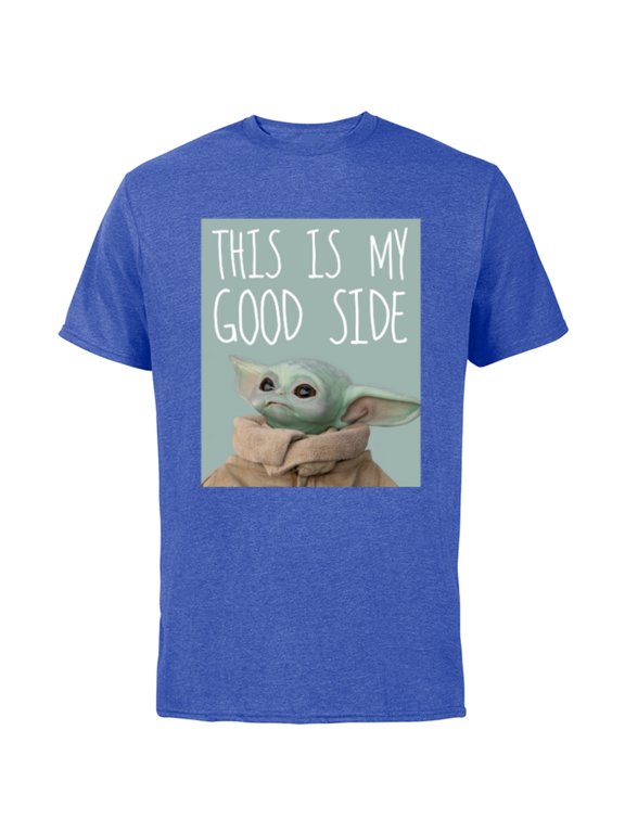 The Mandalorian The Child This Is My Good Side - Short Sleeve Cotton T-Shirt for Adults - Customized-Royal Heather
