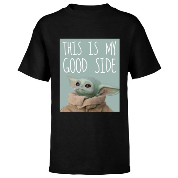 Star Wars The Mandalorian The Child This Is My Good Side - Short Sleeve T-Shirt for Kids - Customized-Black