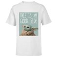 thumbnail image 1 of Star Wars The Mandalorian The Child This Is My Good Side - Short Sleeve T-Shirt for Kids - Customized-White, 1 of 5