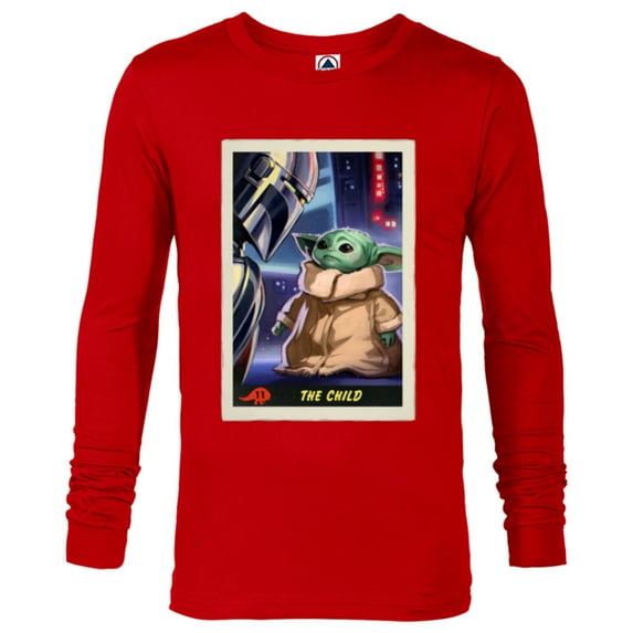 Star Wars The Mandalorian The Child Trading Card - Long Sleeve T-Shirt for Men - Customized-New Red