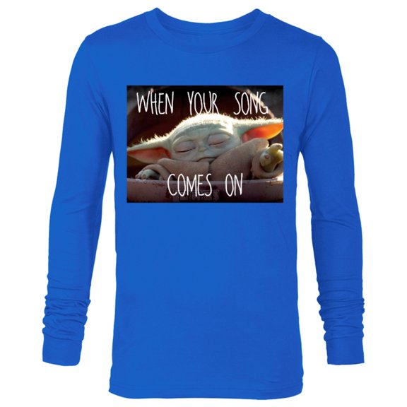 Star Wars The Mandalorian The Child When Your Song Comes On - Long Sleeve T-Shirt for Men - Customized-Royal