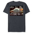 thumbnail image 1 of Star Wars The Mandalorian The Child When Your Song Comes On - Short Sleeve Blended T-Shirt for Adults - Customized-Navy Heather, 1 of 5