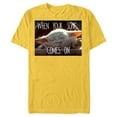 thumbnail image 1 of Star Wars The Mandalorian The Child When Your Song Comes On - Short Sleeve Blended T-Shirt for Adults - Customized-Yellow, 1 of 5