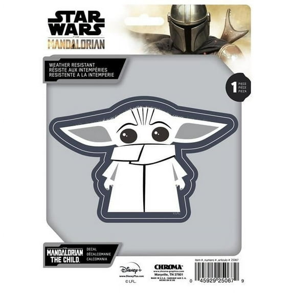 Star Wars The Mandalorian The Child White Decal