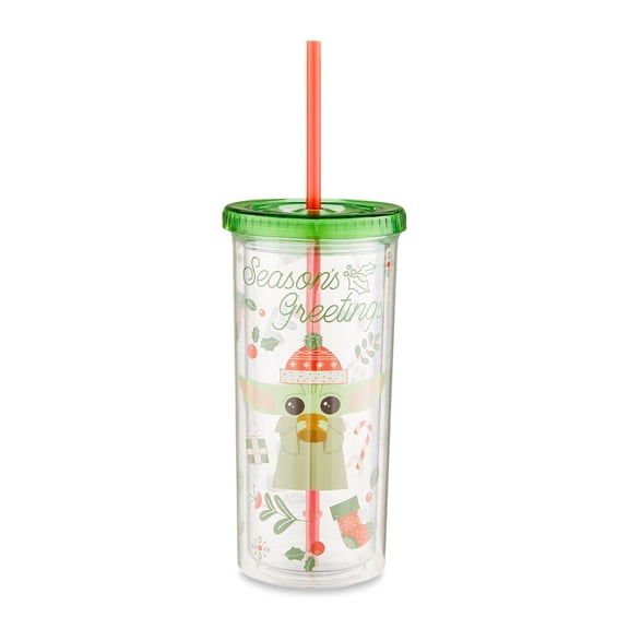 Star Wars The Mandalorian The Child Xmas Icons Plastic Tall Cold Cup, 20 oz, 1 pack