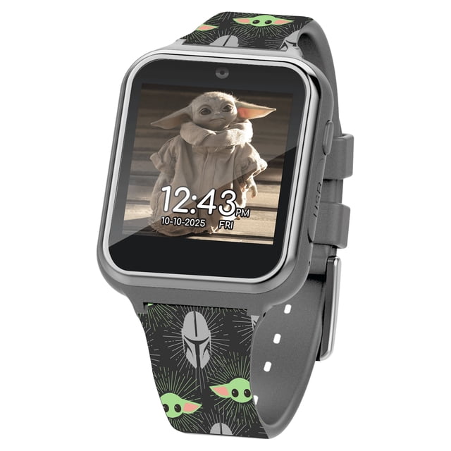 Star Wars The Mandalorian The Child iTime Unisex Child Interactive Smart Watch with Printed Silicone Strap and 40MM Square Case.