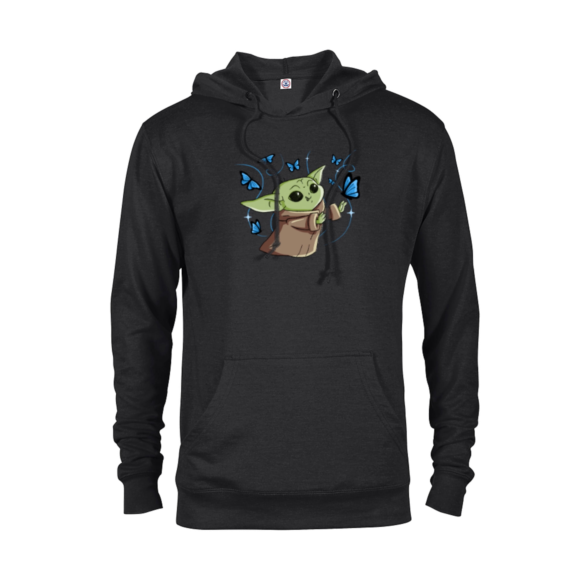 Star Wars The Mandalorian The Child with Blue Butterflies - Pullover Hoodie  for Adults - Customized-Royal Heather