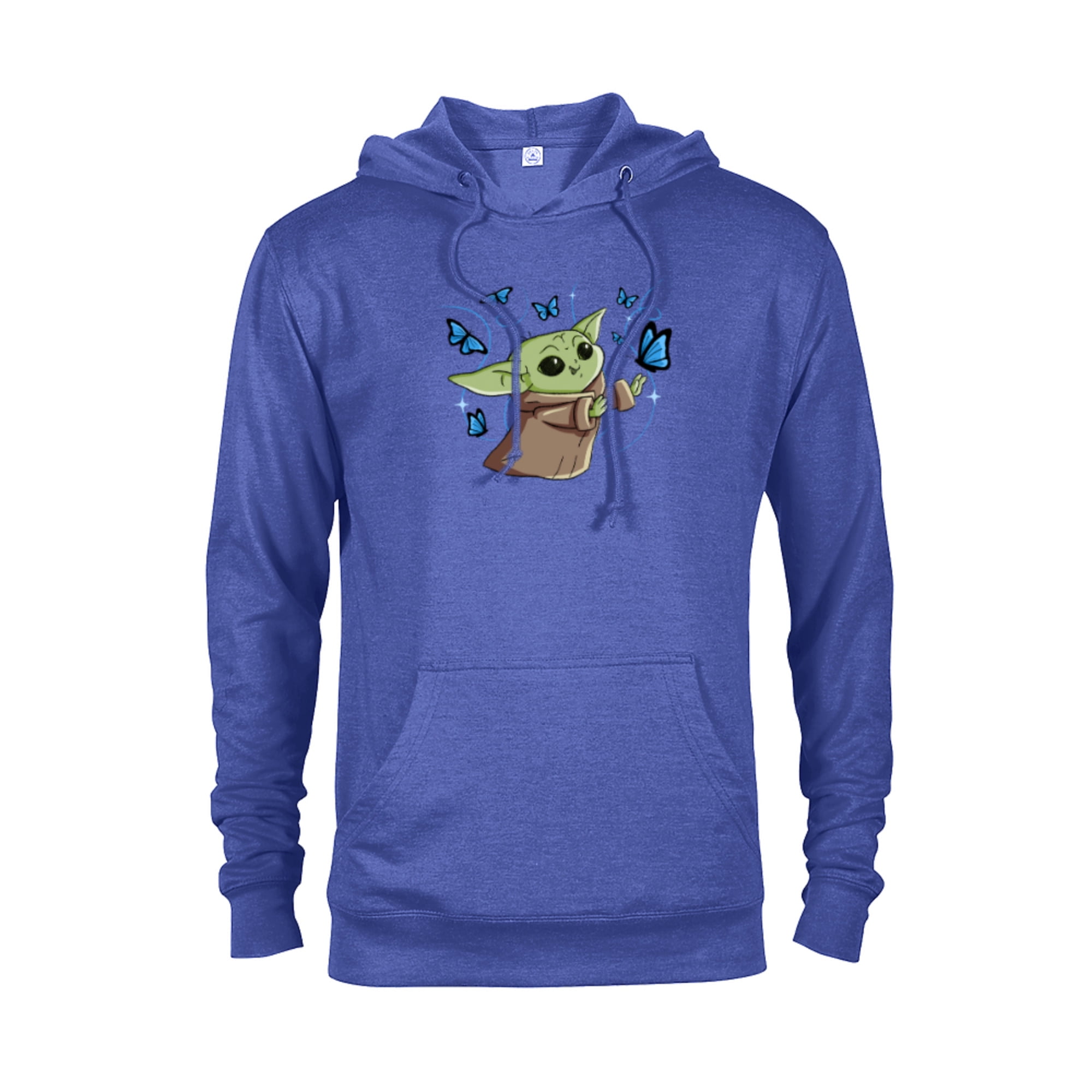 Hoodie Adults - The Child The for Customized-Royal Butterflies Mandalorian Heather Blue Wars - Pullover with Star