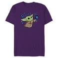 thumbnail image 1 of Star Wars The Mandalorian The Child with Blue Butterflies - Short Sleeve Blended T-Shirt for Adults - Customized-Purple, 1 of 5