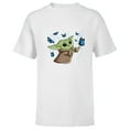thumbnail image 1 of Star Wars The Mandalorian The Child with Blue Butterflies - Short Sleeve T-Shirt for Kids - Customized-White, 1 of 5