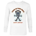 thumbnail image 1 of Star Wars The Mandalorian The Is The Way Galaxy’s Greetings Standard - Long Sleeve T-Shirt for Men – Customized-White, 1 of 5