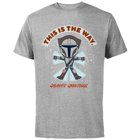 Star Wars The Mandalorian The Is The Way Galaxy’s Greetings Standard - Short Sleeve Cotton T-Shirt for Adults - Customized-Athletic Heather