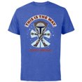 thumbnail image 1 of Star Wars The Mandalorian The Is The Way Galaxy’s Greetings Standard - Short Sleeve Cotton T-Shirt for Adults - Customized-Royal Heather, 1 of 5
