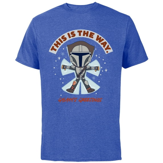 Star Wars The Mandalorian The Is The Way Galaxy’s Greetings Standard - Short Sleeve Cotton T-Shirt for Adults - Customized-Royal Heather