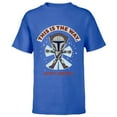 thumbnail image 1 of Star Wars The Mandalorian The Is The Way Galaxy’s Greetings Standard - Short Sleeve T-Shirt for Kids – Customized-Royal, 1 of 5