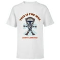 thumbnail image 1 of Star Wars The Mandalorian The Is The Way Galaxy’s Greetings Standard - Short Sleeve T-Shirt for Kids – Customized-White, 1 of 5
