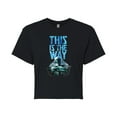 thumbnail image 1 of Star Wars - The Mandalorian This Is The Way Hyperspace  - Juniors Cropped Short Sleeve Graphic T-Shirt, 1 of 5