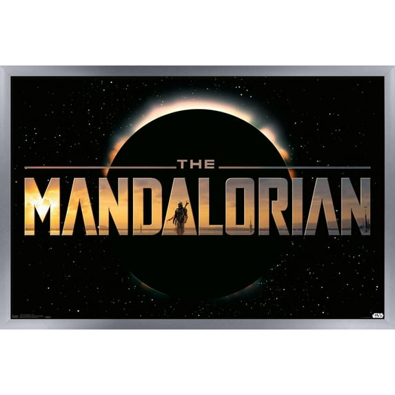 Star Wars: The Mandalorian - Title Wall Poster, 14.725" x 22.375", Framed