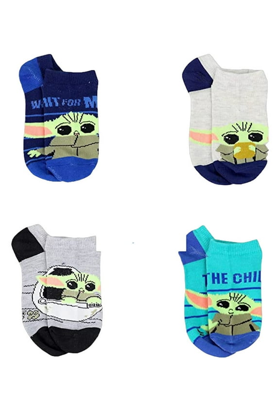 The Mandalorian Toddler Boys' Baby Yoda 4 Pack Socks + 1 Bonus Pair, Size 4-6 (Shoe Size 7-10)