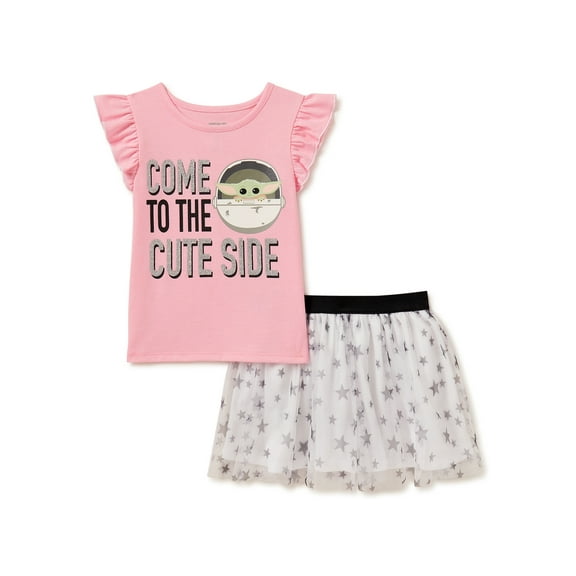 Star Wars The Mandalorian Toddler Girls Baby Yoda Skirt Set