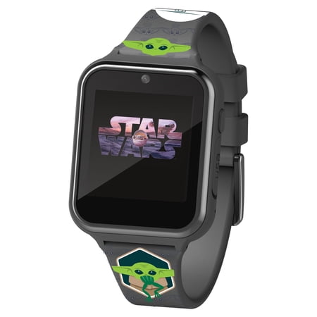 Star Wars The Mandalorian Unisex Child Interactive Smart Watch Silicone Strap 40mm Grey (MNL4023)