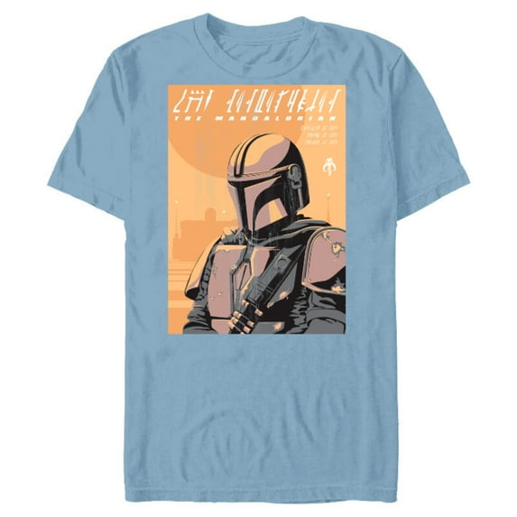 Star Wars The Mandalorian Vintage Poster - Short Sleeve Blended T-Shirt for Adults - Customized-Ocean Blue
