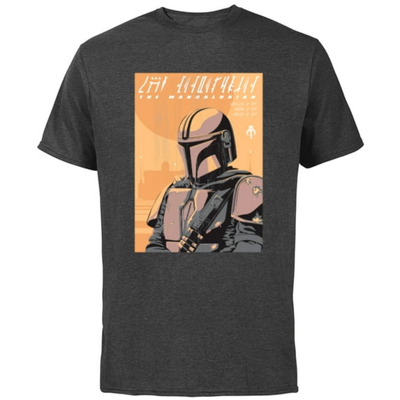 Star Wars The Mandalorian Vintage Poster - Short Sleeve Cotton T-Shirt for Adults - Customized-Charcoal