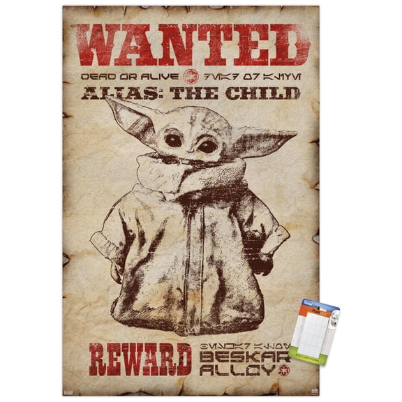 Star Wars: The Mandalorian - Wanted Wall Poster, 14.725" x 22.375"